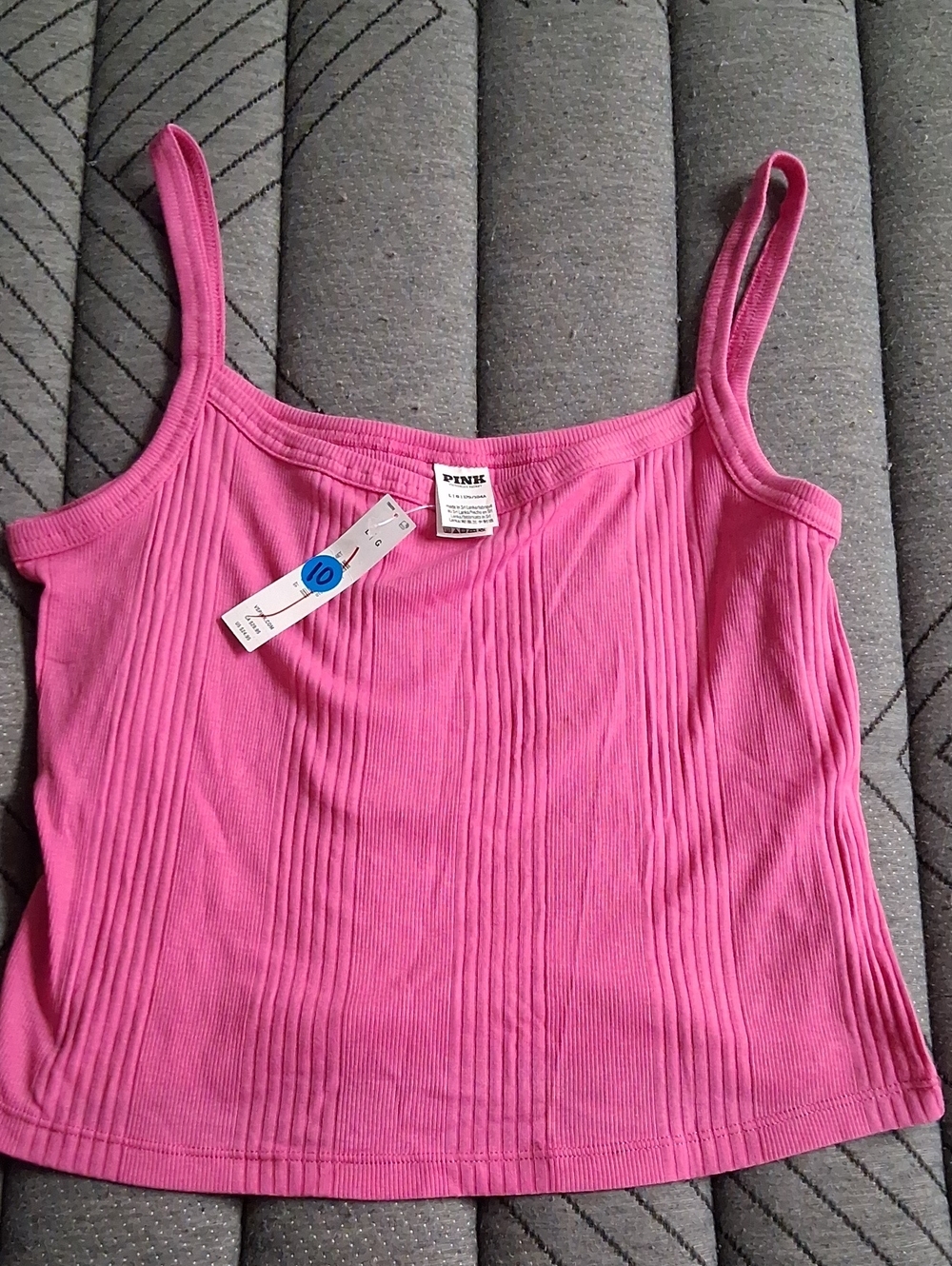 PINK Victoria's Secret Ribbed Hot Pink Camisole Mid Length